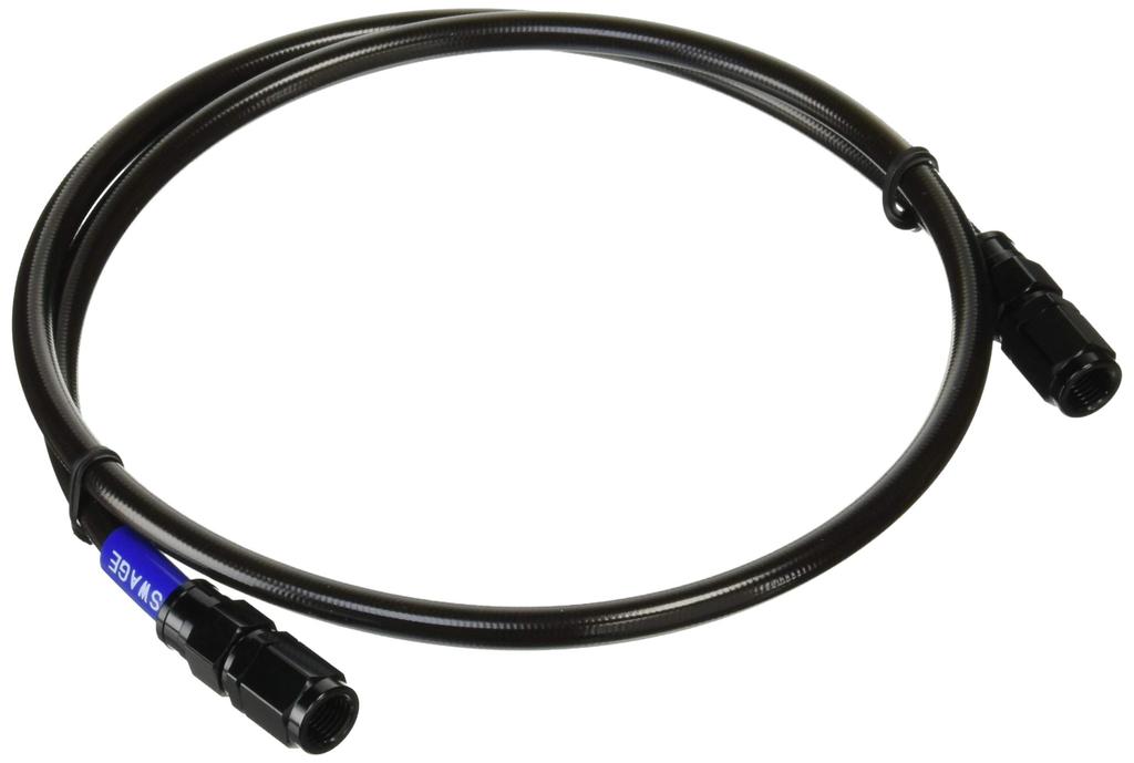 SWAGE LINE BAKB-1010M-0850 Easy Order Brake Hose General Purpose Hose Straight Fitting Aluminum Black Smoke Hose 33.5 inches (850 mm)