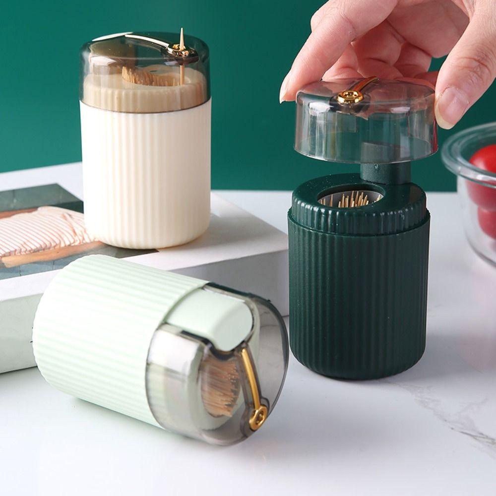 Hygienic Tooth Pick Containers Automatic Toothpick Dispenser Plastic Toothpick Holder  Kitchen