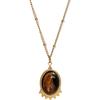 Maillard Style 18k Gold Irregular Tiger's Eye Pendant Necklace
