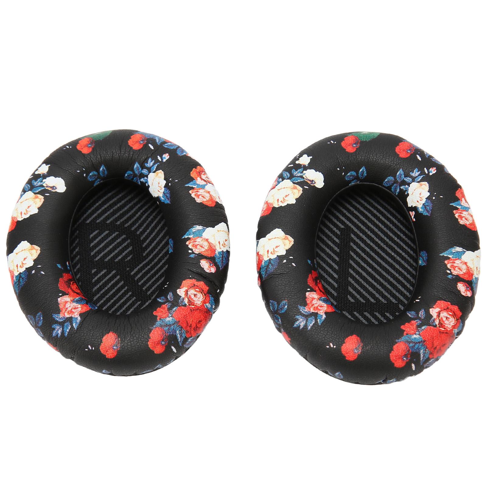 

Headphone Ear Pads Soft Protein Leather Replacement Print Ear Cushions for QC35 QC25 QC15 QC2 AE2i AE2W