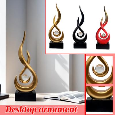 Moderne Flammen Harzskulptur, Art Deco - Dekorative Statue