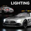 1/24 Benz AMG GT Safety Car, Legierung, Miniaturauto im Maßstab 1:24, Metalldruckgussmodell, Ton und Licht, Kinderspielzeug, Geschenke, Sammelfahrzeuge