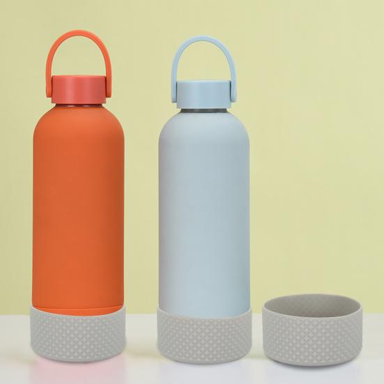 Flask Silicone Boot Rhombus Texture Water Bottle Bottom Sleeve Non-slip Anti-scratch Vacuum