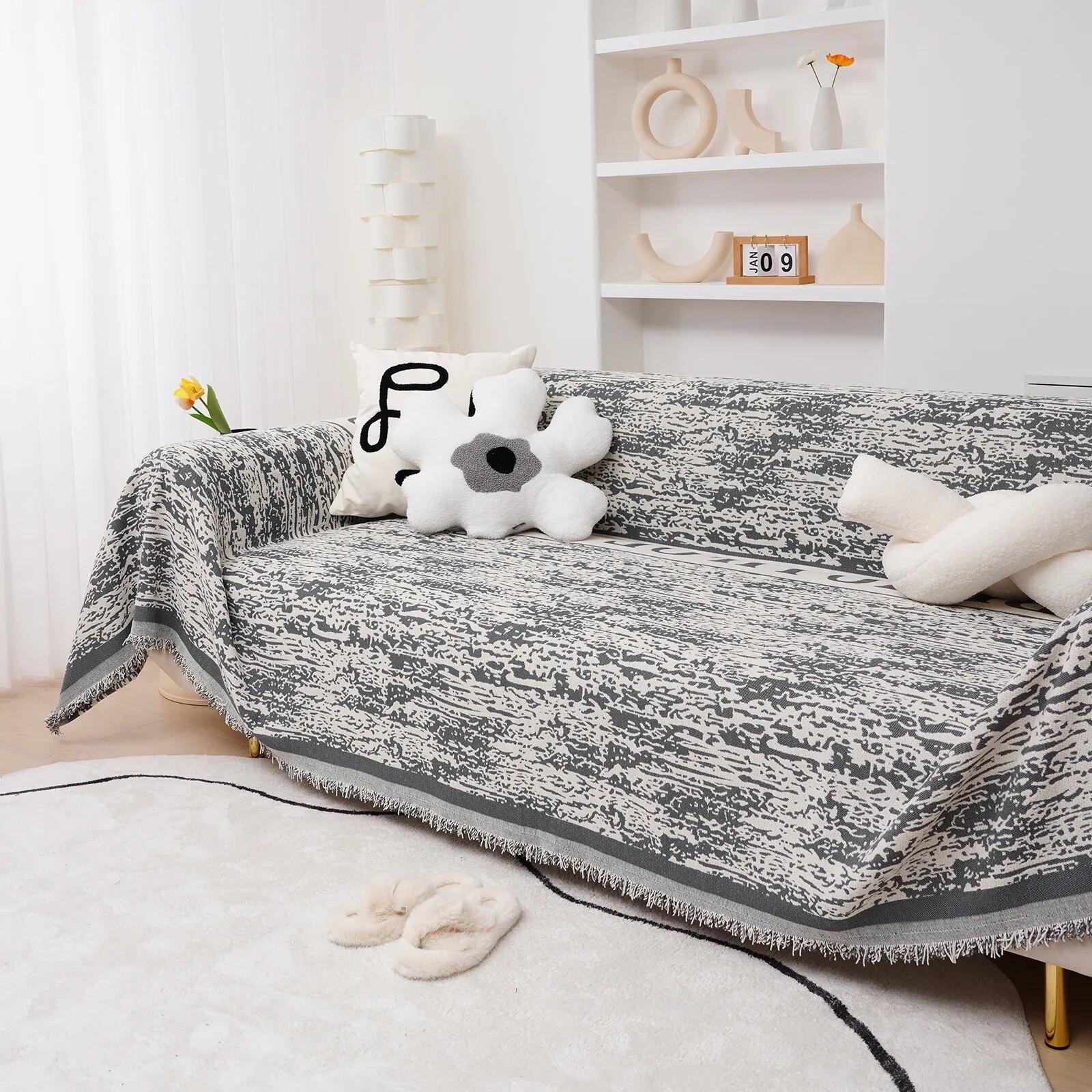 

Универсальная салфетка для дивана из синели Four Seasons, нескользящая салфетка для дивана с персонализированными граффити «все включено» 180x130cm