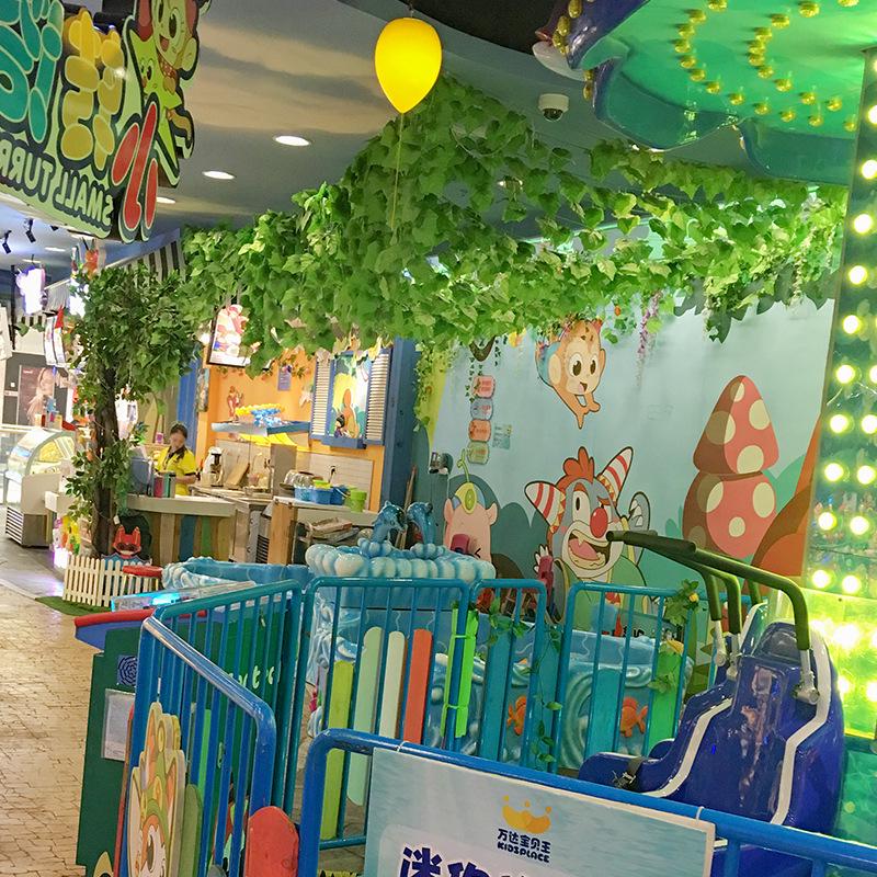 Artificial Green Leaf Grape Vine with Grape Leaves for Ceiling Decoration