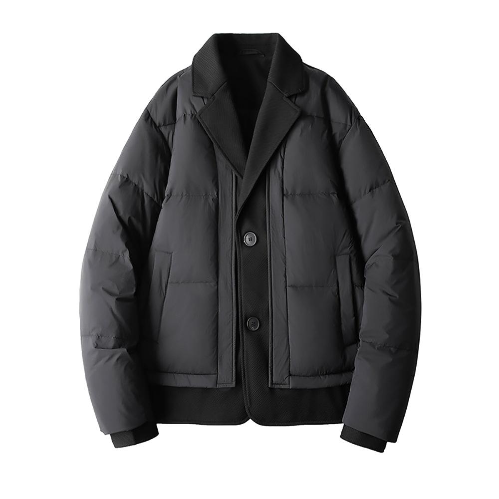 

Повседневная пуховая куртка мужская короткая зимняя зимнее пальто новый модный бренд легкая куртка с лацканами 3XL