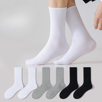 Men's Anti-odor and Sweat-absorbing Summer Thin Mid-calf Socks Breathable and Antibacterial Pure Cotton Versatile Sports Socks