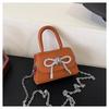 PU Leather Flap Crossbody Bags for Women Bow Design Solid Color Mini Shoulder Bag Fashi Female Chain Purse and Handbags Female