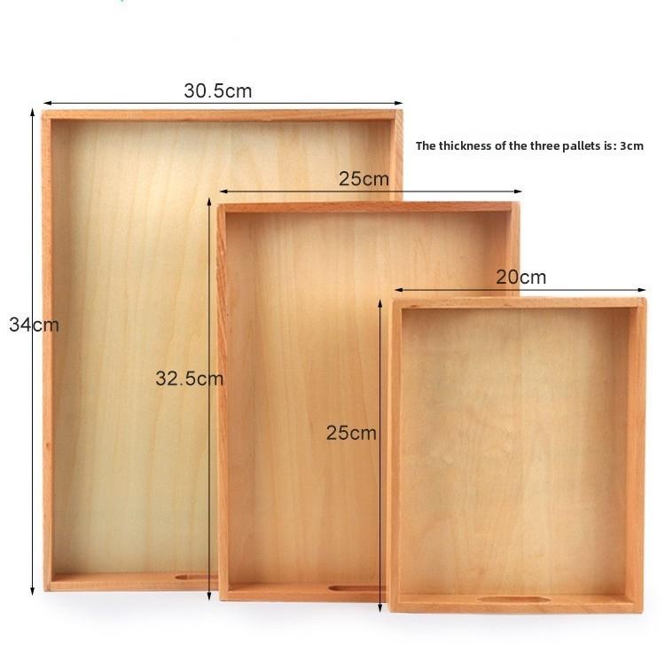 Educational Wooden Tray Set Kids Handles Learning Toys Kindergarten Preschool