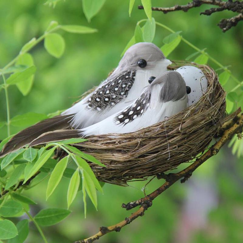 1Pcs/set Simulation Fake Bird'S Nest Natural Circle Bird Cage Gardening Decoration Set