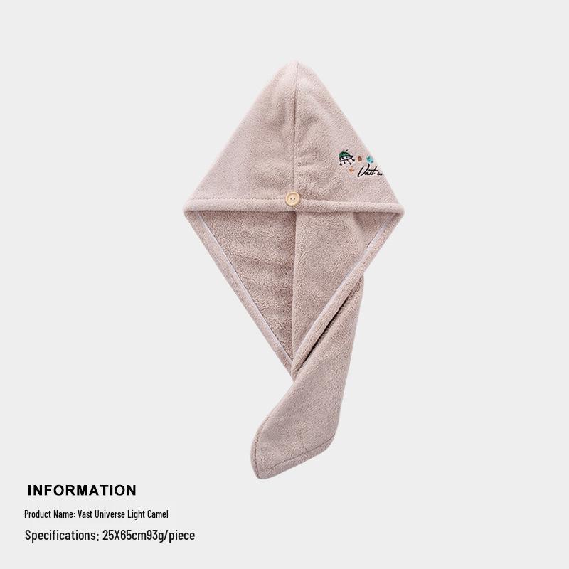 Tuqiang Hair Drying Towel - Absorbent & Cute Embroidery Bath Cap