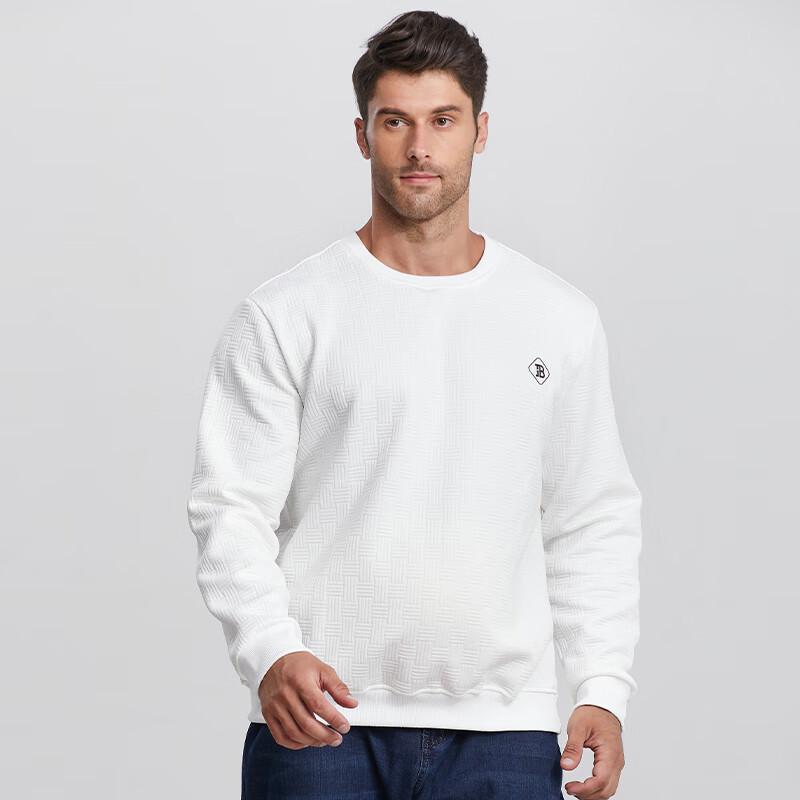 Dibenze Men's Plus Size Loose Round Neck Sweatshirt