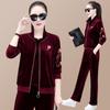 Elastic Waist Sportswear Suit Female Fashion Middle-Aged And Elderly Mothers Spring Autumn Three Piece Set Women Elegant