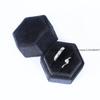Sage Sechseck Samt Ringbox Einzel- & Doppelschlitz für Abschluss Verlobungsring, Braut Foto Detail Requisiten, Erinnerungsstück, Monogramm