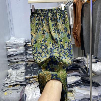 Fustă Midi Plisată Florală de Damă High-End - De Vară la Modă, cu Efect de Întinerire, Design A-Line cu Talie Înaltă