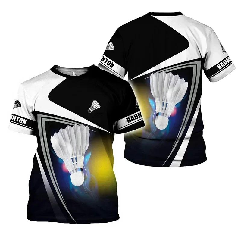 

Летний топ с круглым вырезом и принтом 3D бадминтон, модные повседневные футболки с короткими рукавами для детей, мальчиков и девочек 150