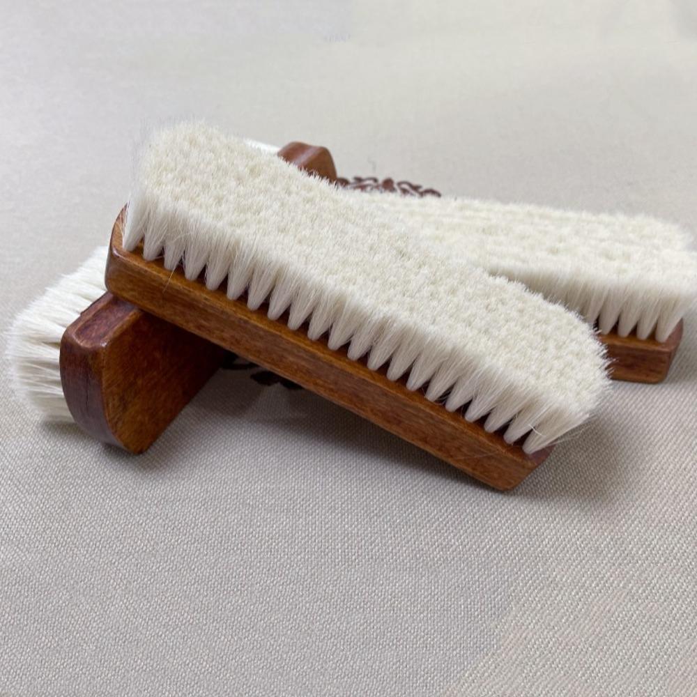 Weiche Woll-Schuhreinigungsbürste, Lederpflege, Multifunktionale Schuhputzbürste, Stiefelreiniger, Holzgriff