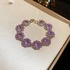 Elegant Multi-layer Floral Diamond Bracelet: High-End Geometric Design for Fashionable Women