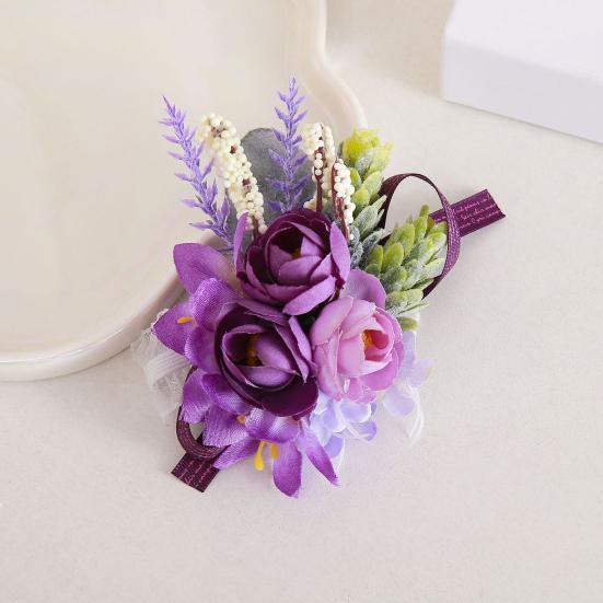 Yousheng Wedding Flower Boutonniere for Groom Groomsman Wrist Corsage for Bride Bridesmaid Lapel Floral Party Decoration