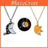 Moon And Sun Cartoon Pendant Necklace For Couples Valentine Gift Alloy Chain