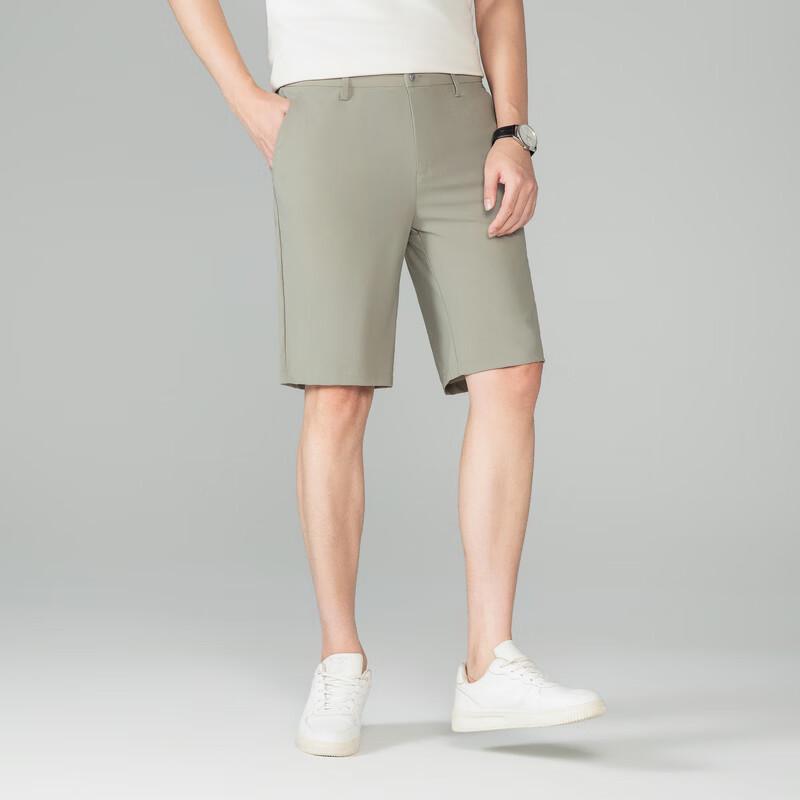 ROMON Men's Ice Silk Stretch Casual Suit Shorts
