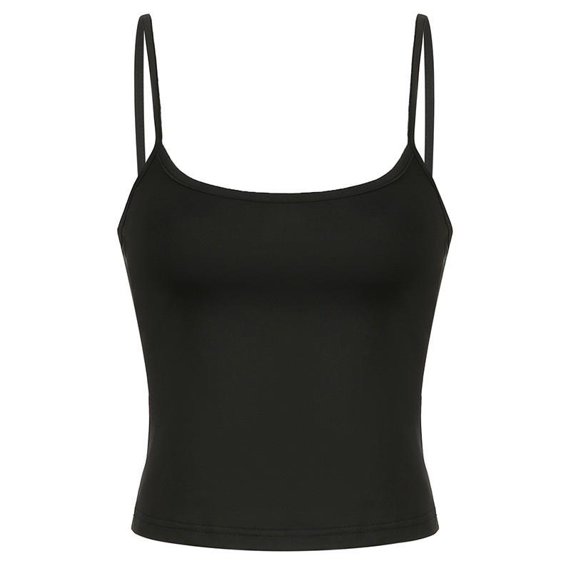 

Korean Summer Slimming Sleeveless Camisole Top for Women Large чёрный