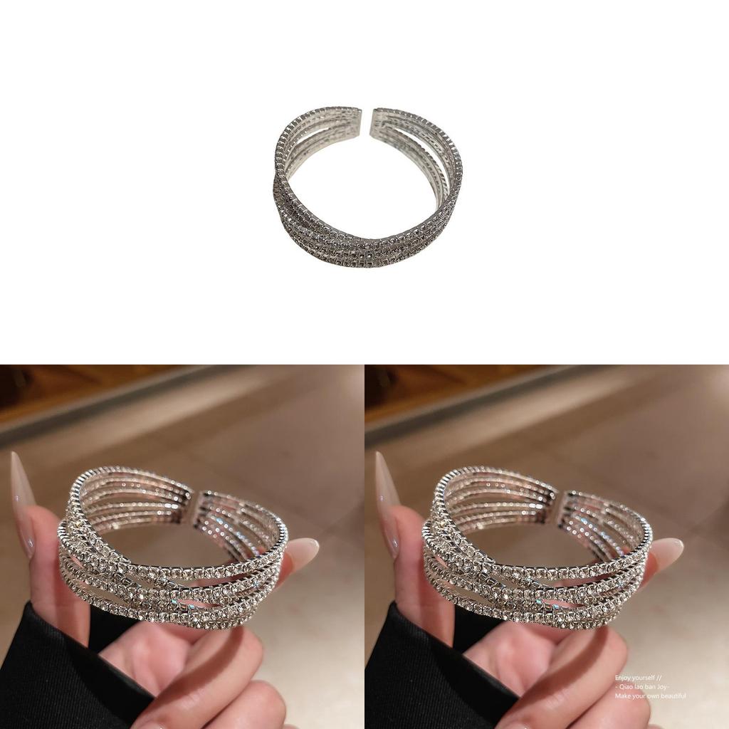 Geometric Cross Open Bracelet Silver Copper Fashion Jewelry For Stylish Office Wear