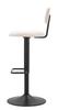 Bar Stool With Lift Light White Cm 41X47,5X85-106,5(Seat Cm 61-83) Set 2Pcs