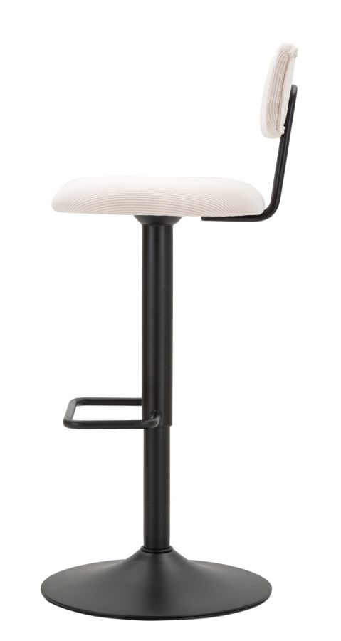 Bar Stool With Lift Light White Cm 41X47,5X85-106,5(Seat Cm 61-83) Set 2Pcs