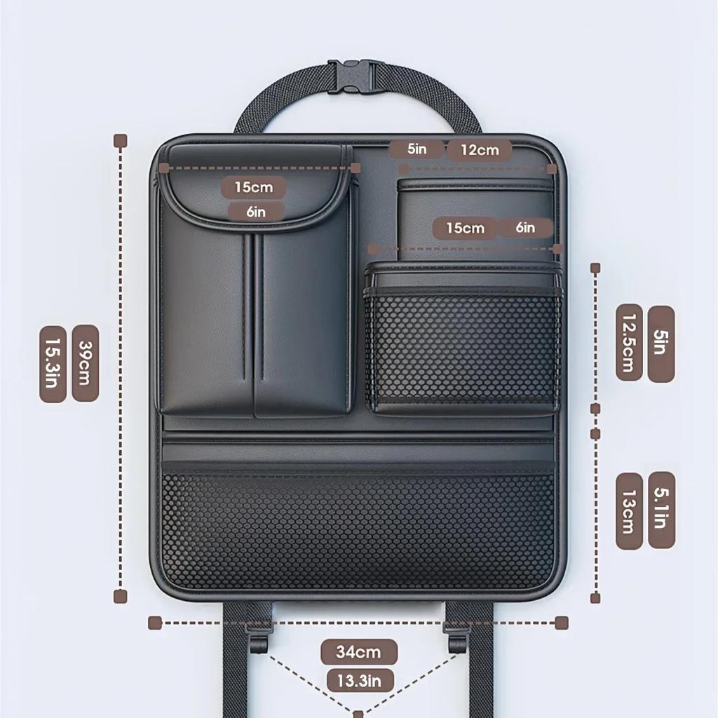 Neues Auto Top Qualität Sitzlehnen-Organizer Große Kapazität Aufbewahrungstasche Multifunktional PU-Leder Mehrere Taschen Auto Organizer Tasche