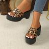 Schuhe Damen 2025 Outdoor Damen Hausschuhe Plateau Freizeit Hausschuhe Damen Gemischte Farben Runde Zehen Hohe Keilabsätze Damen Sandalen