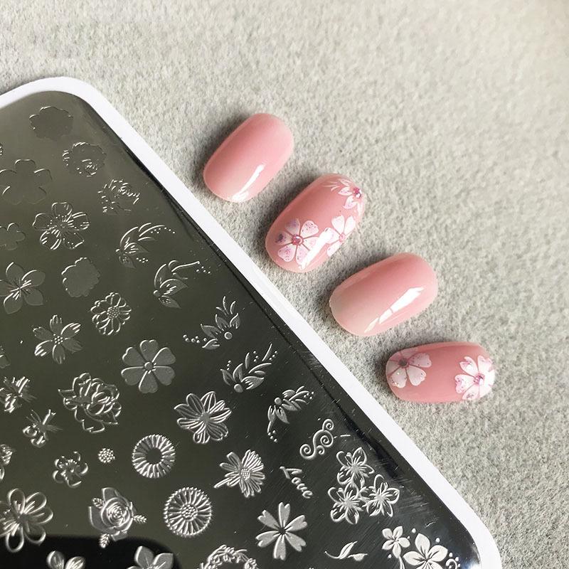 9.5X14.5cm Big Size Nail Stamping Plates Flower/Geometric Designs Nail Art Template For DIY Nail Decor 5.6cm round Stamper Plate