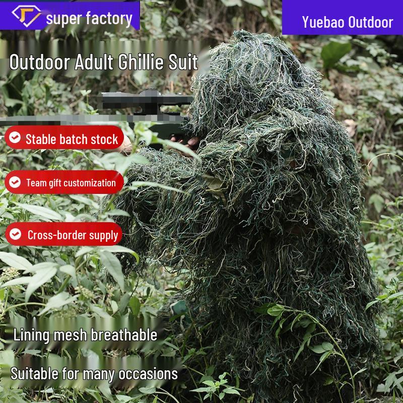 Multi-Scene Camouflage Ghillie Suit for Outdoor Birdwatching and Field Training