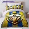 Pościel z wzorem Leeds United Football Club, Zestaw kołdry Poszewka na kołdrę Poszewka na poduszkę Domowy Prezent Urodzinowy(1 * poszwa na kołdrę + 2 * poszewki na poduszki, bez rdzenia)