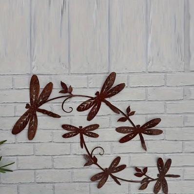 Metal Dragonfly Wall Art Metal Dragonfly Decorations Charming Country Style for Home Bed Room Indoor Outdoor Decorations Bug Sculpture Set