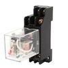Relay AC 200V / 220V Electromagnetic Relay with Socket 8 Pin JQX-13F DPDT