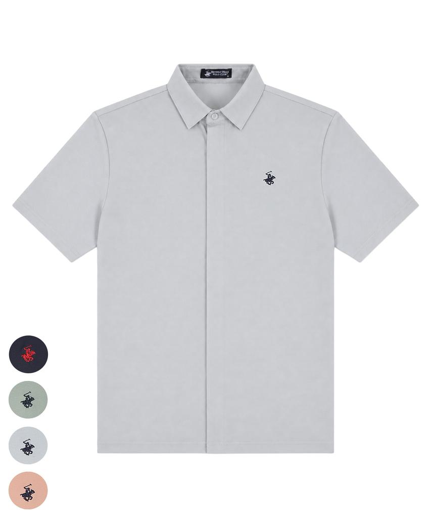 BHPOLOCLUB Men'S Hidden Placket Zip-Up Airy Shirt 4 Colors Sh115