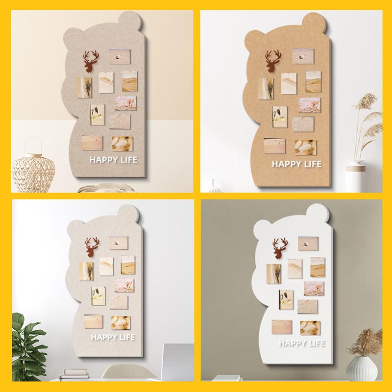 Little Bear Cork Board: Punch-Free Felt Display for Creative Living Room Décor