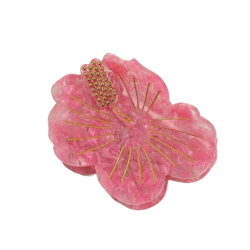 Japanese Style Peach Blossom Shark Clip Waterproof Flower Hairgrips  Ponytail Holder