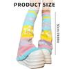 Damen Gestrickte Lange Beinwärmer Socken Japanisches Harajuku Sternenmuster Regenbogen Gestreift Wendbar Ausgestellte Baggy Beinabdeckungen