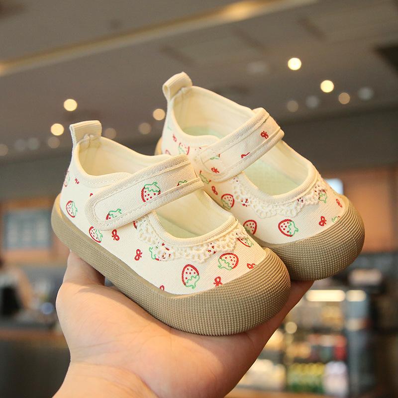 

Walkers with Anti-slip Function, Canvas Shoes, Girls Shoes, Breathable Sneakers 23 бежевий