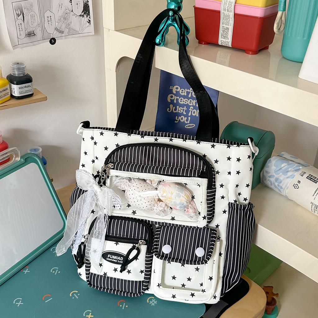 Schoolbag New Schoolbag Female Japanese Ins Cute Dopamine Contrasting Color College Style Primary and Secondary School Students Multi-compartment 