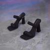 Summer High-Heeled Shoes Lady Square Heel  Slides Block Thick Heels Outdoor Cool Slippers