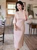 Bei Zhi Yun Pink Suede Large Sleeve Cheongsam - Autumn 2025 Young Style