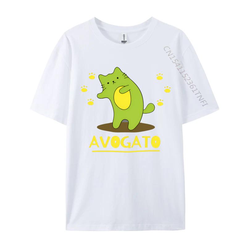 Avogato Cat Avocado Cute Funny Meow Tshirts Printed Tee Party Premium Cotton Tops Classic Tops Tees Cute Pet Tshirt
