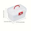 1pc Portable Medicine Box - 3-Layer First Aid Organizer for Travel/Home | Red Design, Compact PP Storag