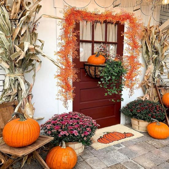 Scary Holiday Table Centerpiece 1.8M Artificial Ivy Vines, Halloween Garland Hanging Plastic Leaves Vine, UV Resistant Multicolored Seasonal