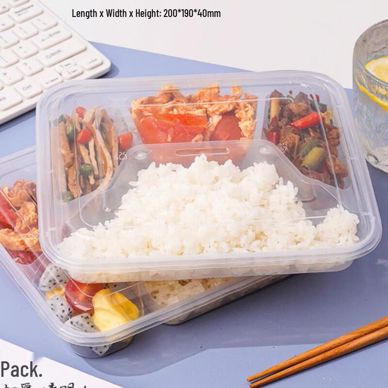 

Tongyuan 1000ml Disposable 4-Compartment Lunch Box Set (150 Pack)
