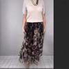 2025 European Chic Women's Mesh Skirt & Solid Top Set