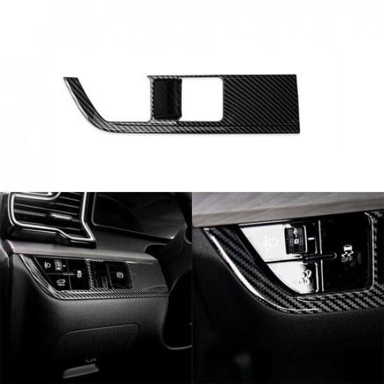 For Kia Sportage   Carbon Fiber Headlight Adjustment Button Cover Trim